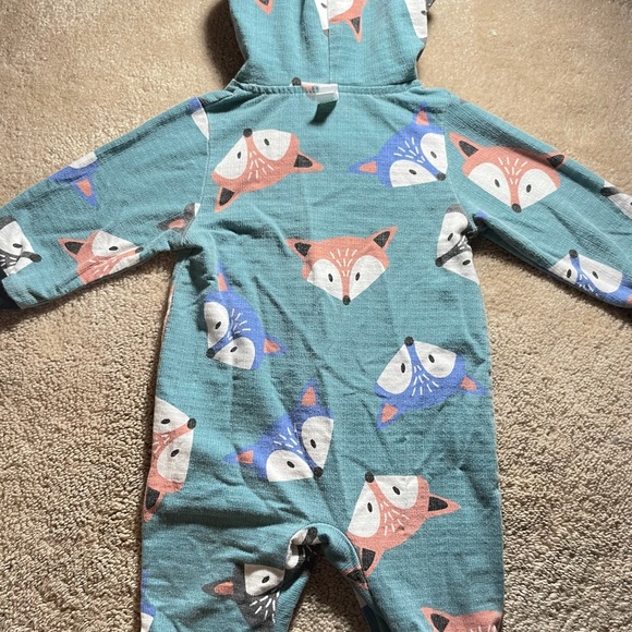 Lovely Fox Hooded Long-sleeve Romper 0-6 - Picture 2 of 3